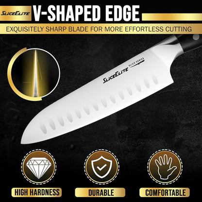 SliceElite Slice Series 8 Inch Carving Knife High Carbon German Stainless Steel Pakkawood Handle Brisket Slicer Chopper BBQ Chef Sharp Fruit Vegetable Butcher Kitchen Cutting Meat Tool Gift Precision