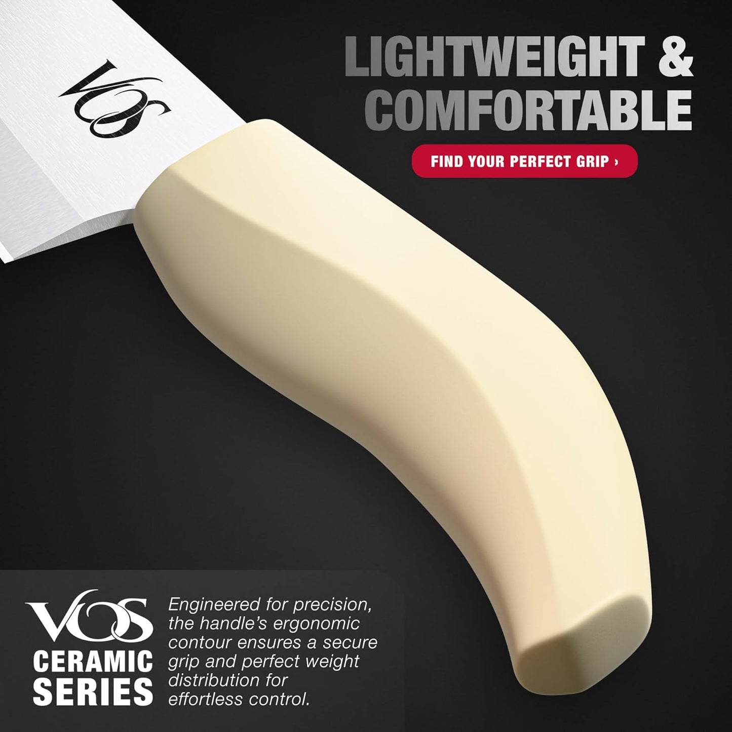 Vos ceramic knives set for kitchen in gift box, 5 ceramic knife with cover with scissors, 3" 4" 5" 6" ultra sharp knives for home cooks, lightweight, rust-free, dishwasher safe (Black handle)