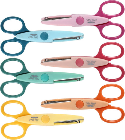 Mr. Pen- Craft Scissors Decorative Edge, 6 Pack, Bright, Zig Zag Scissors for Crafting, Scrapbooking, Fancy, Pattern, Design