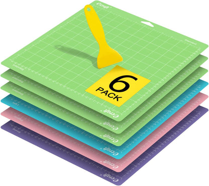 Ecraft 12x12 Cutting Mat 3-Pack, Strong/Standard/Light Adhesive, Compatible with Cricut Maker 3/Maker 4/Maker/Explore 3/4/Air 2/One, Variety Adhesive Sticky Cutting Mats Accessories