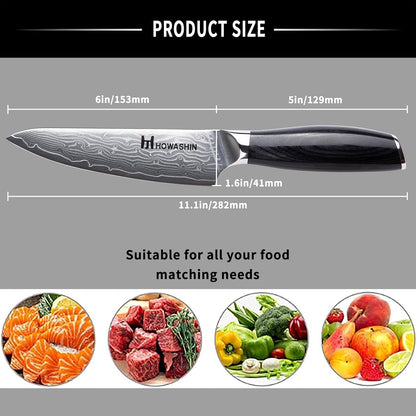 Chef Knife 5 Inch & Kitchen Knife Set Professional, German High-Carbon Stainless Steel,Razor Sharp, Ergonomic Handle,Utility Knife with Christmas Gift Box