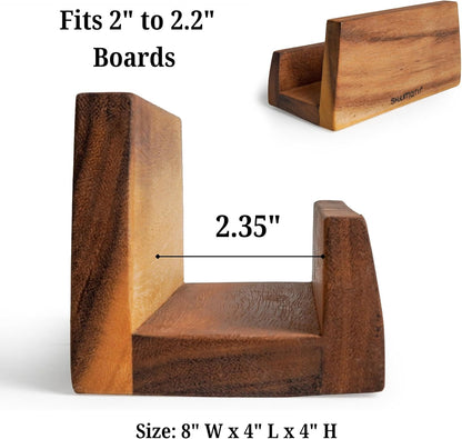 SHUMARU Mahogany End Grain Cutting Board, 17×13×1.6 in – Handmade Butcher Block, Knife-Friendly, Juice Groove, Non-Slip Feet