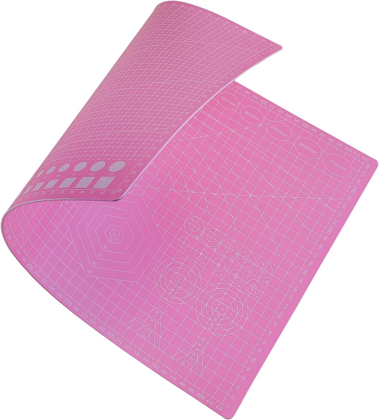 Cutting Mat A3 Pink, Self Healing Cutting Mat 12x18 Inch, 5-Ply Rotary Cutting Board Double-sided for Cutting Quilting Modeling Projects