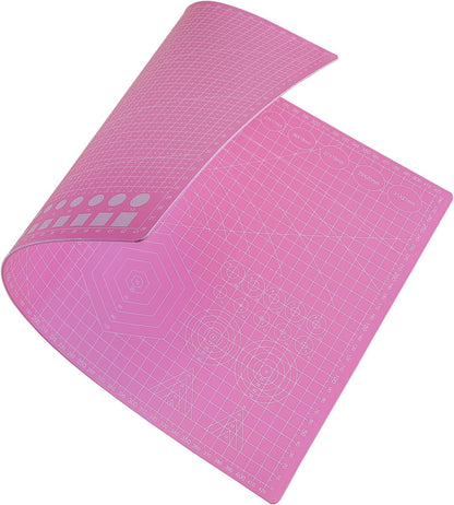 Cutting Mat A3 Pink, Self Healing Cutting Mat 12x18 Inch, 5-Ply Rotary Cutting Board Double-sided for Cutting Quilting Modeling Projects
