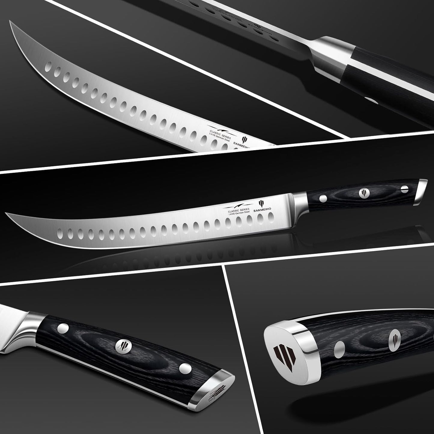 10" Bread Knife - Sourdough Slicing Knife Professional 5Cr15MoV Stainless Steel Serrated Knives, Ergonomic Wood Handle & Full Tang Design, Gift Box Included (Single-Edge