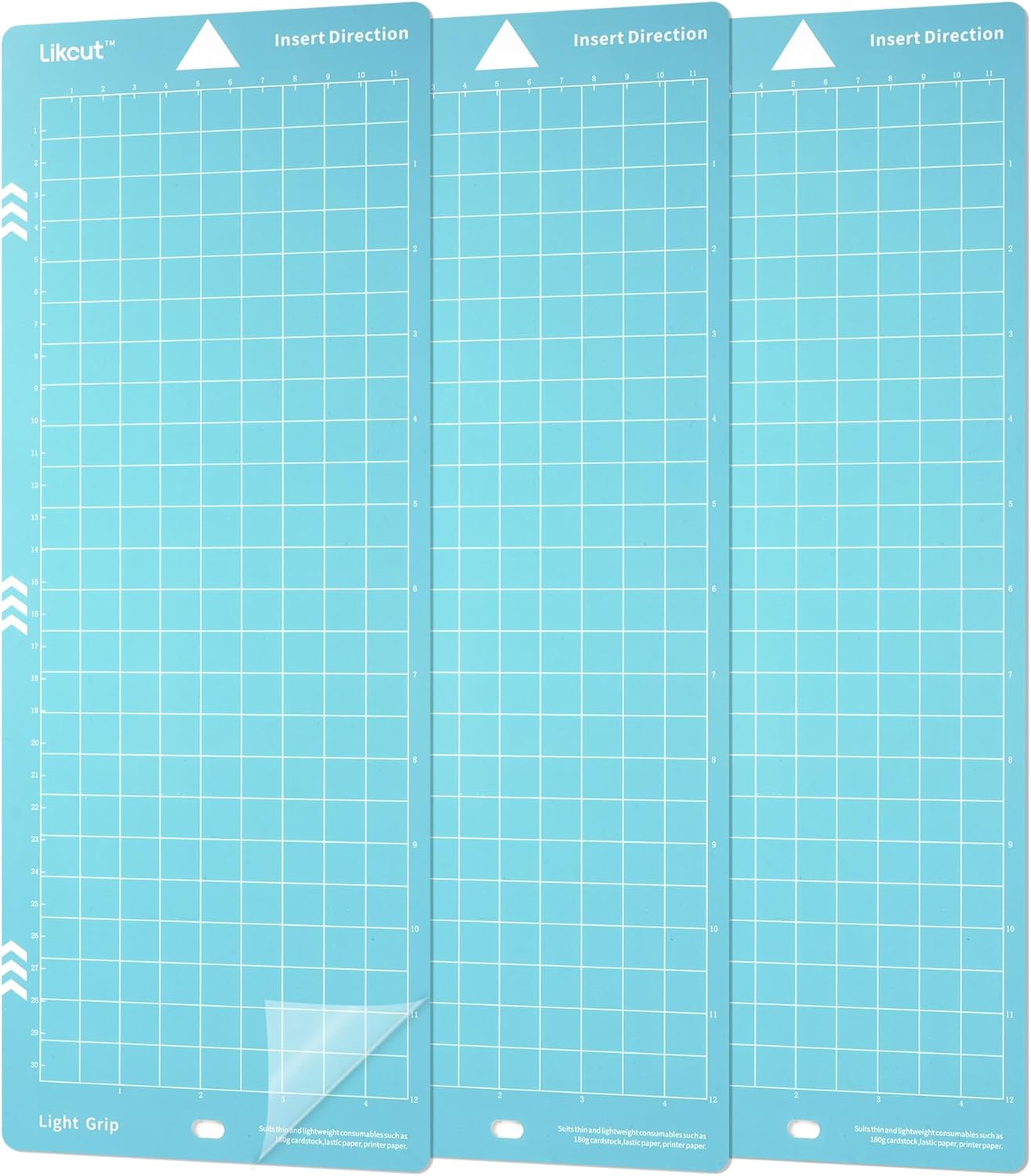 Likcut Cutting Mat for Glee S501 Cutter, 4.5" X 6.5" Standard Grip Mat for DIY Crafty, 3 Packs Likcut Accessories Mats, Adhesive Sticky Green Quilting Replacement Cut Mats for Iron On, Vinyl and More