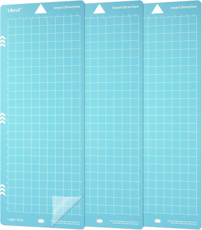 Likcut Cutting Mat for Glee S501 Cutter, 4.5" X 6.5" Standard Grip Mat for DIY Crafty, 3 Packs Likcut Accessories Mats, Adhesive Sticky Green Quilting Replacement Cut Mats for Iron On, Vinyl and More