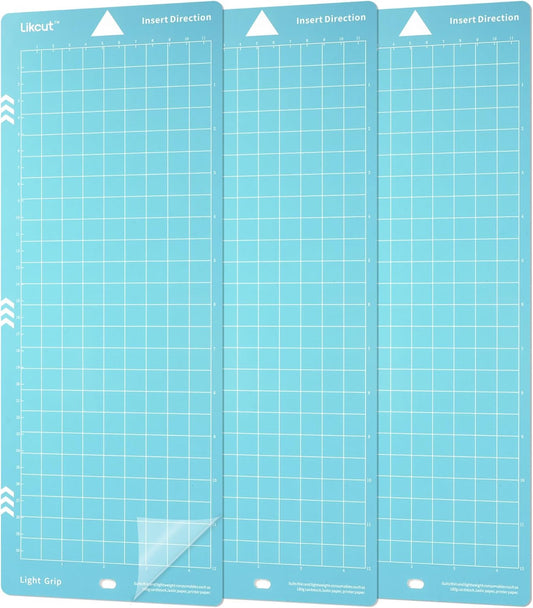 Likcut Cutting Mat for Glee S501 Cutter, 4.5" X 6.5" Standard Grip Mat for DIY Crafty, 3 Packs Likcut Accessories Mats, Adhesive Sticky Green Quilting Replacement Cut Mats for Iron On, Vinyl and More