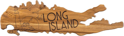 Totally Bamboo Rock & Branch Origins Series New York State Shaped Cutting Board and Charcuterie Serving Tray, Includes Hang Tie for Wall Display