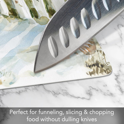Cut N' Funnel Farmhouse Fall Designer Flexible Cutting Board Mat 15" x 11.5" Made in the USA Decorative Flexible Easy to Clean