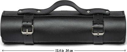 Leather Folding Knife Display Roll Organizer for 6 Pocket Knives Case, Pocket Knife Storage Holder, Knives Collection Holder Pouch Bag VR6BL