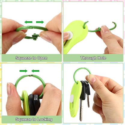 6 Pieces Mini Keychain Box Cutter Small Cute Utility Knife Box Cutter Retractable Letter Opener Pocket Knives Portable Colorful Mini Slides Open for Packages Letter Boxes Paper Cutting DIY
