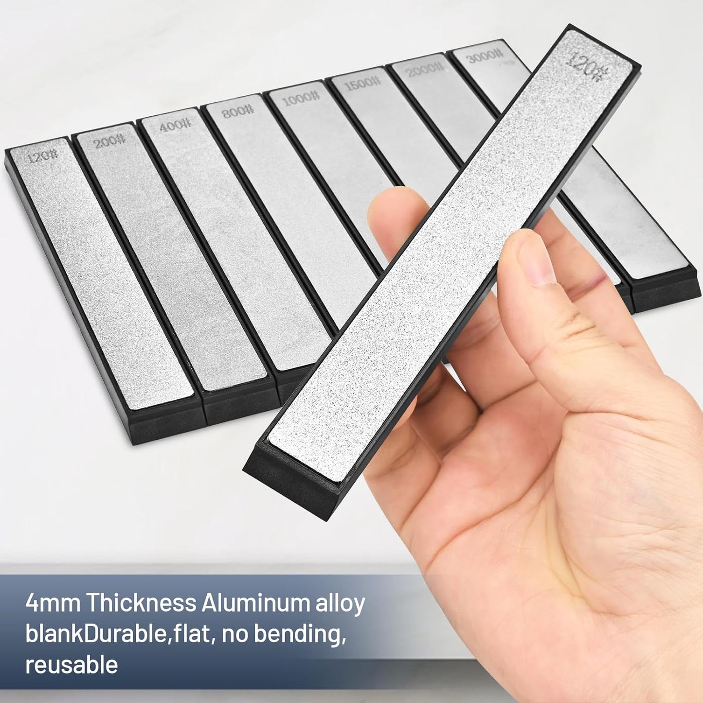 8 PCS Diamond Sharpening Stones, Professional Whetstone Set With Base,120/200/400/800/1000/1500/2000/3000 Kitchen Knife Grinding
