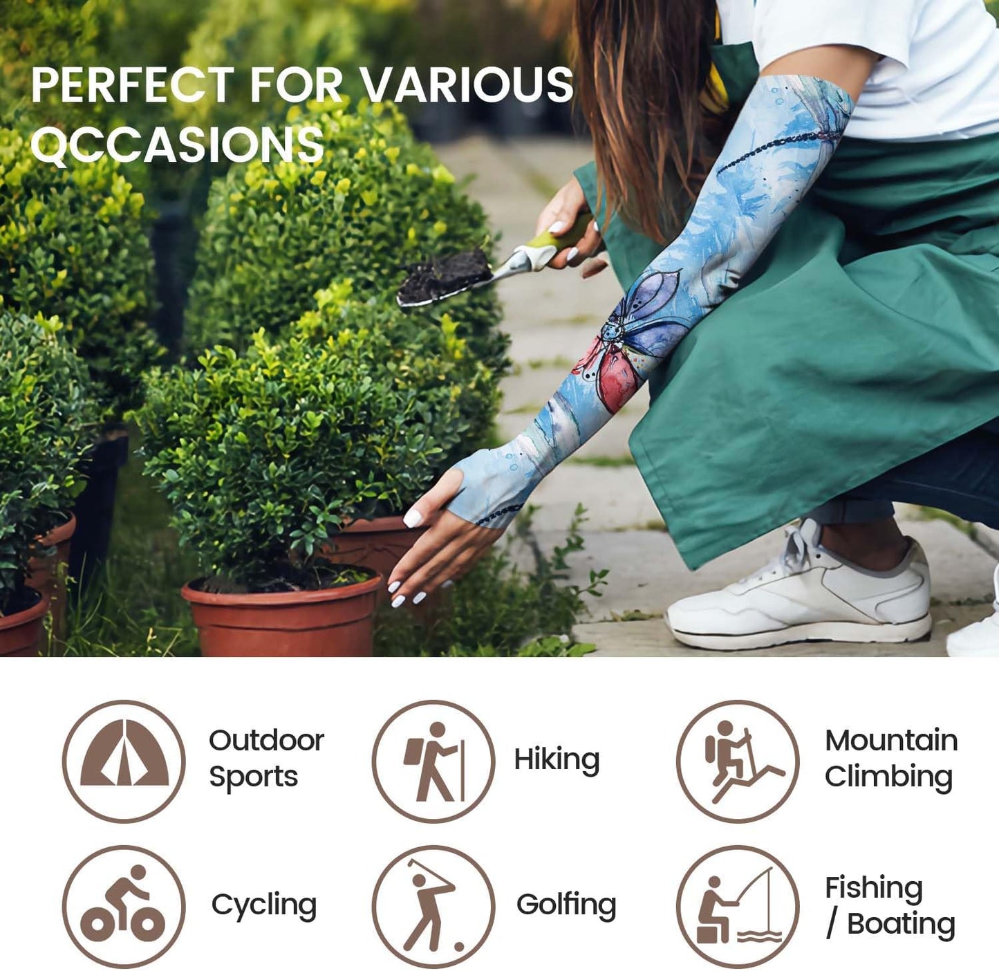 YPHCDO Gardening Sleeves Farm Sun Protection Arm Cooling Sleeves Thorn Proof Garden for Women Men with Thumb Hole