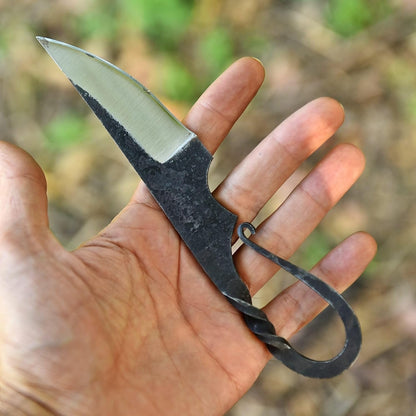 Fixed Blade Hunting Forged Tracker Knife - 8 Inches Carbon Steel Razor Sharp Blade Full Tang Bushcraft Knives with Premium Leather Belt Sheath. Used For Hunting Outdoor Camping, Hiking, Skining Knife.