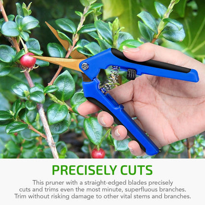 iPower 6.5 Inch Gardening Hand Pruner Pruning Shears Trimming Scissors with Straight Stainless Steel Blades for Bonsai, Herb, Bud, Hedge, 4-Pack, Yellow