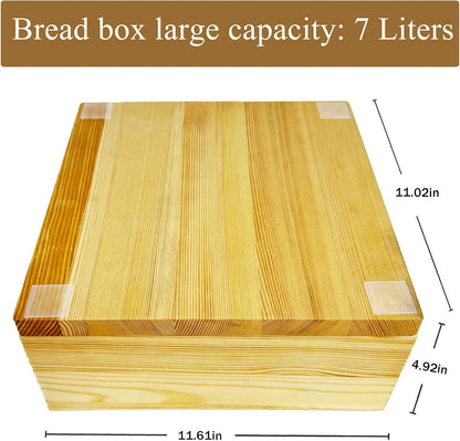 Wooden Bread Slicer for Homemade Bread, Stainless Steel Bread Slicing Guide with 20 Liners, 2 Thickness Cutting Guide with Crumb Tray, 7in Adjustable Width for Bread (7inch Slicer)