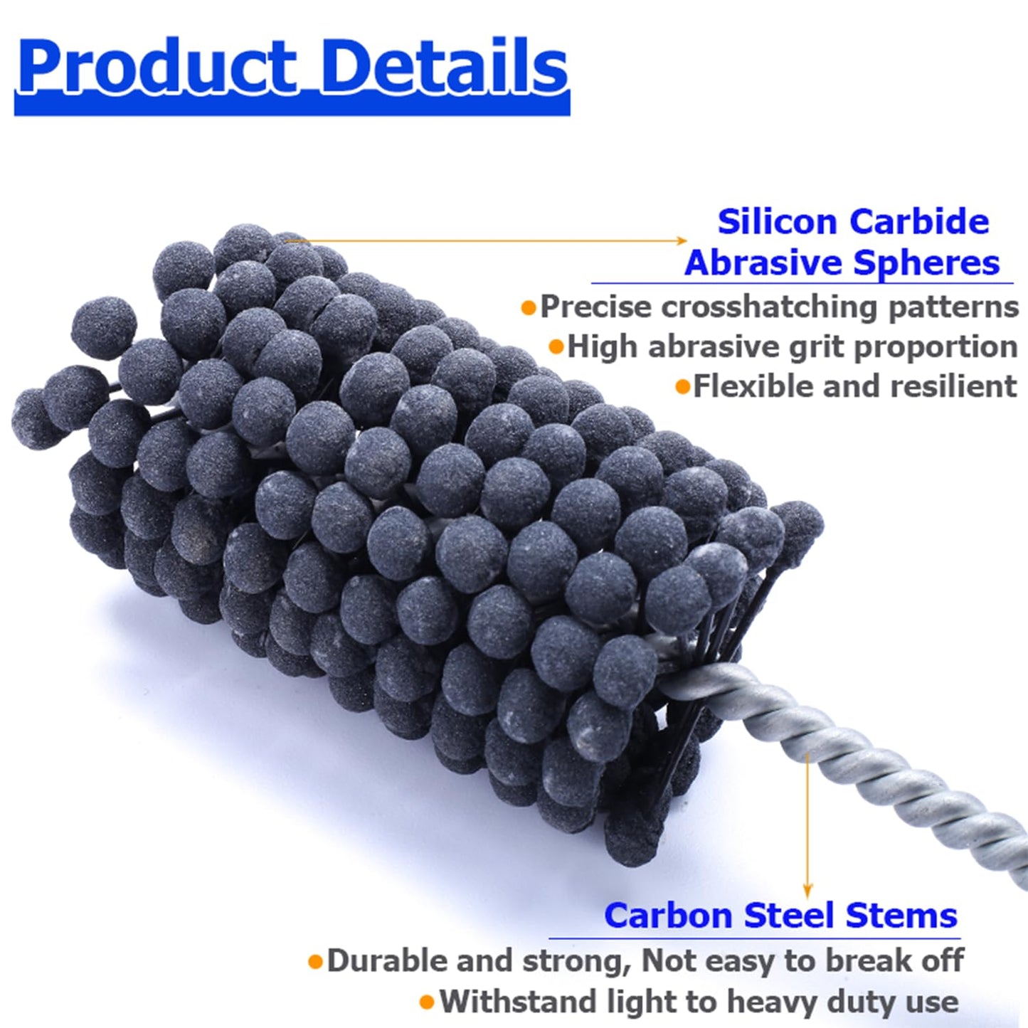 Garhgi 1-3/8" (35mm) Cylinder Honing Brush, 240 Grit Silicon Carbide Nylon Hone Tool, for Engine Cylinder Bore Deburring Finishing Deglazing Cleaning on Metals Steel Cast Iron