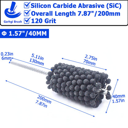 Garhgi 1-3/8" (35mm) Cylinder Honing Brush, 240 Grit Silicon Carbide Nylon Hone Tool, for Engine Cylinder Bore Deburring Finishing Deglazing Cleaning on Metals Steel Cast Iron