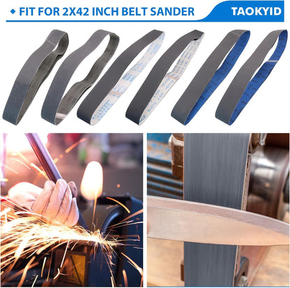 1x30 Inch Silicon Carbide Sanding Belts, 4 PCS Each of 80,120, 240, 400, 800,1000 Grits Knife Sharpening Belt Kits for 1 x 30 Inch Belt Sander, 24 Pack