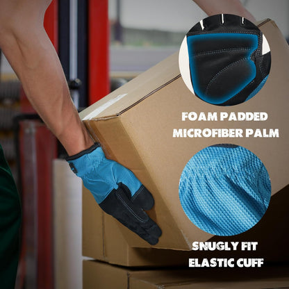 HANDLANDY Work Gloves for Men & Women, Utility Mechanic Working Gloves Touch Screen, Flexible Gardening Gloves for Yard