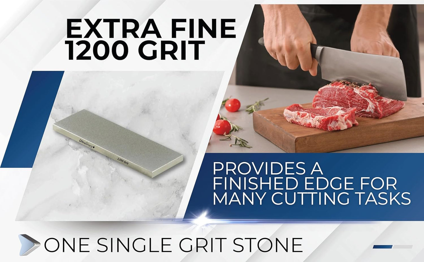 Ultra Sharp Diamond Sharpening Stone - Extra Fine 1200 Grit - 8 x 3