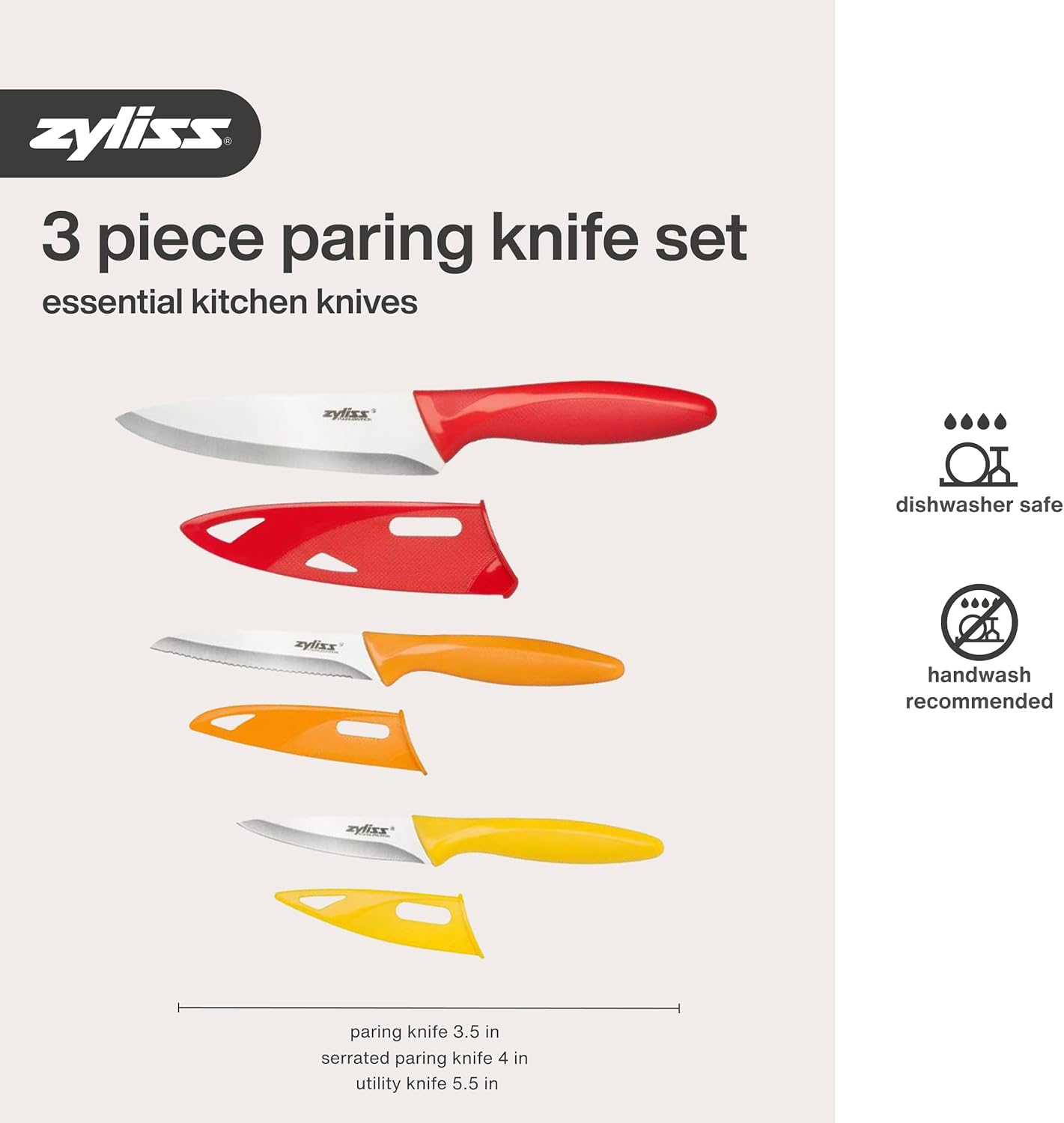 ZYLISS 2-Piece Paring Knife Set with Sheath Covers