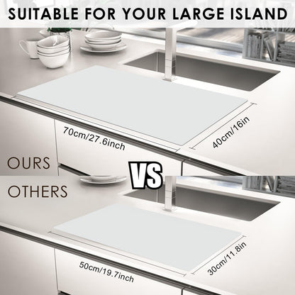 Extra Large Dark Green Countertop Mat - Silicone Table Kitchen Desk Mat - Non-Slip & Heat Resistant - Dinner Placemat Pastry Dough Rolling Mat - Colors A