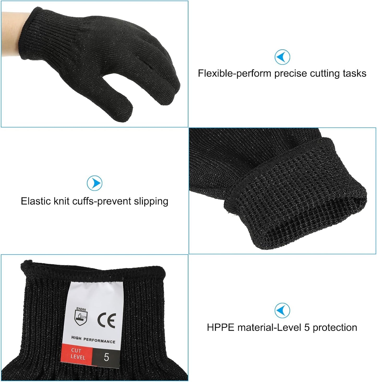PATIKIL Cut Resistant Gloves, Level 5 Protection Anti Cutting Gloves Cut Proof Gloves for Kitchen Carving Working