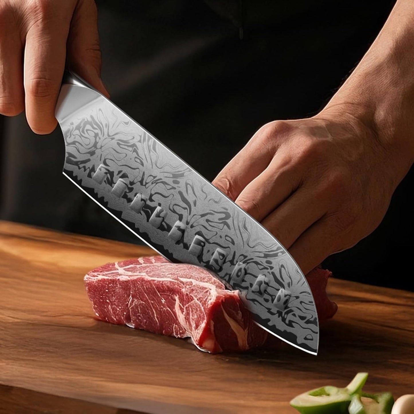 SHAN ZU Damascus Chef Knife, SG2 Powder Steel Japanese Kitchen Knife, 7 inch Hand Forged 91 Layers Damascus Steel Ultra Sharp Knife with Ergonomic Maple Handle