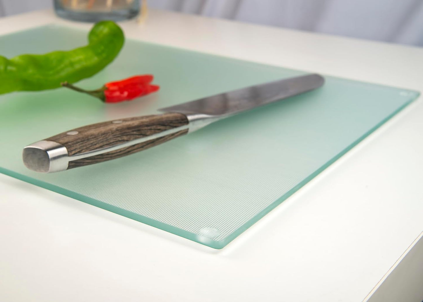Kitchenville Glass Cutting Board 20”x16”: Tempered Glass Kitchen Counter Protector - Durable- Scratch-Resistant, Heat-Proof - Clear Design