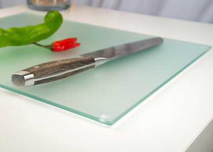 Kitchenville Glass Cutting Board 20”x16”: Tempered Glass Kitchen Counter Protector - Durable- Scratch-Resistant, Heat-Proof - Clear Design