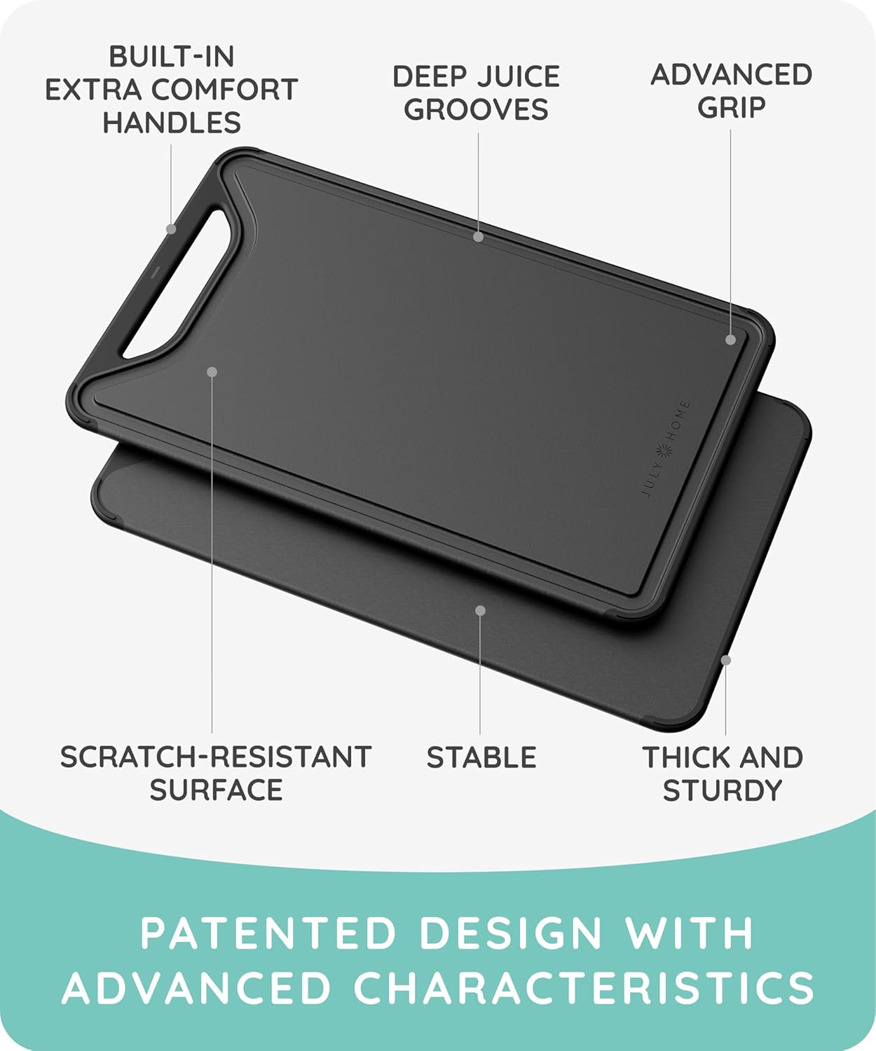 Cutting Boards for Kitchen, Plastic Cutting Board Set of 3, Dishwasher Safe Cutting Boards with Juice Grooves for Meat, Veggies, Fruits, Easy Grip Handle, Serveware Accessories (Gray)