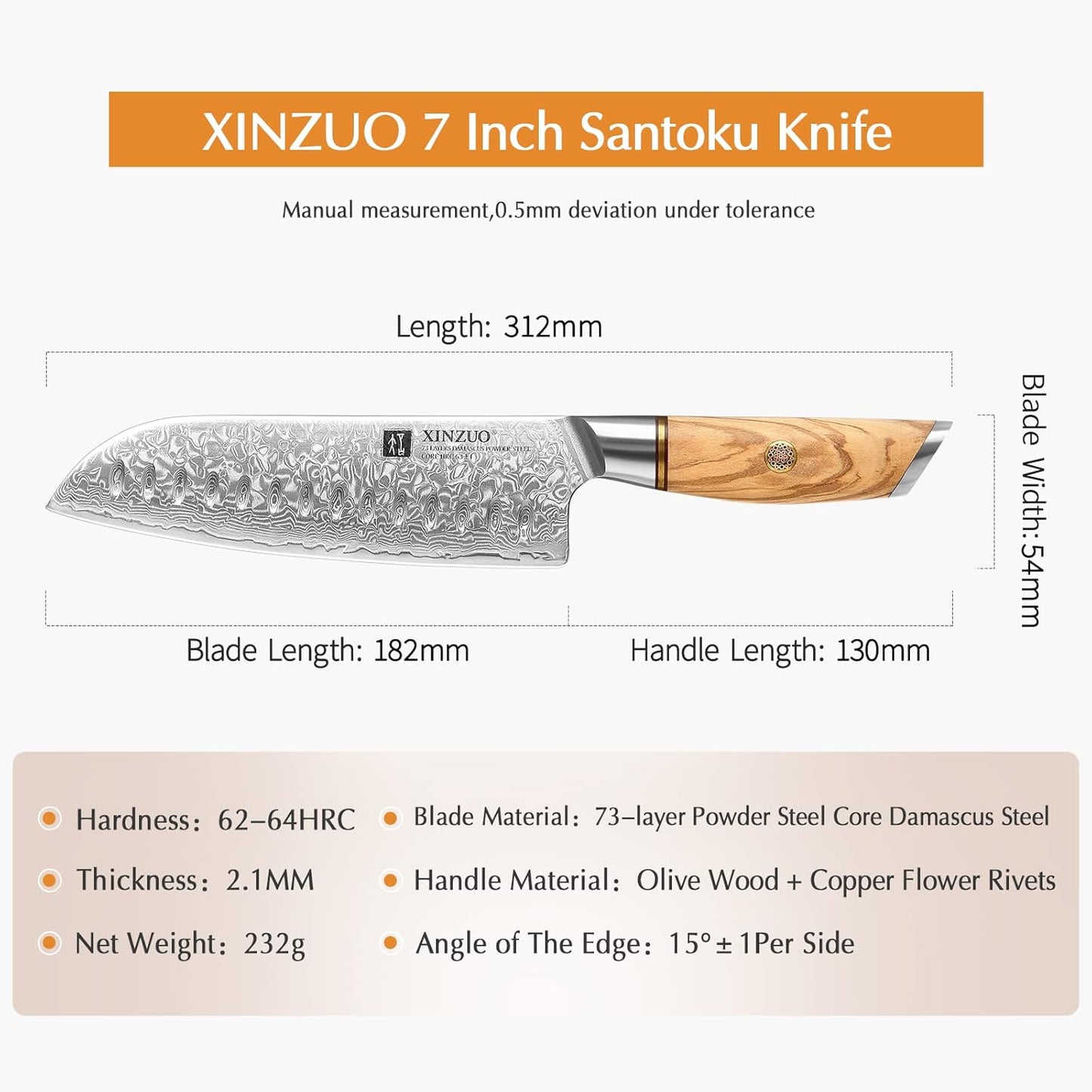 XINZUO In-Drawer Acacia Wood Storage Block with Steak Knife Set of 4,Knife Drawer Organizer,73-layer Damascus Steel Kitchen Knife Set with Olive Wood Handle