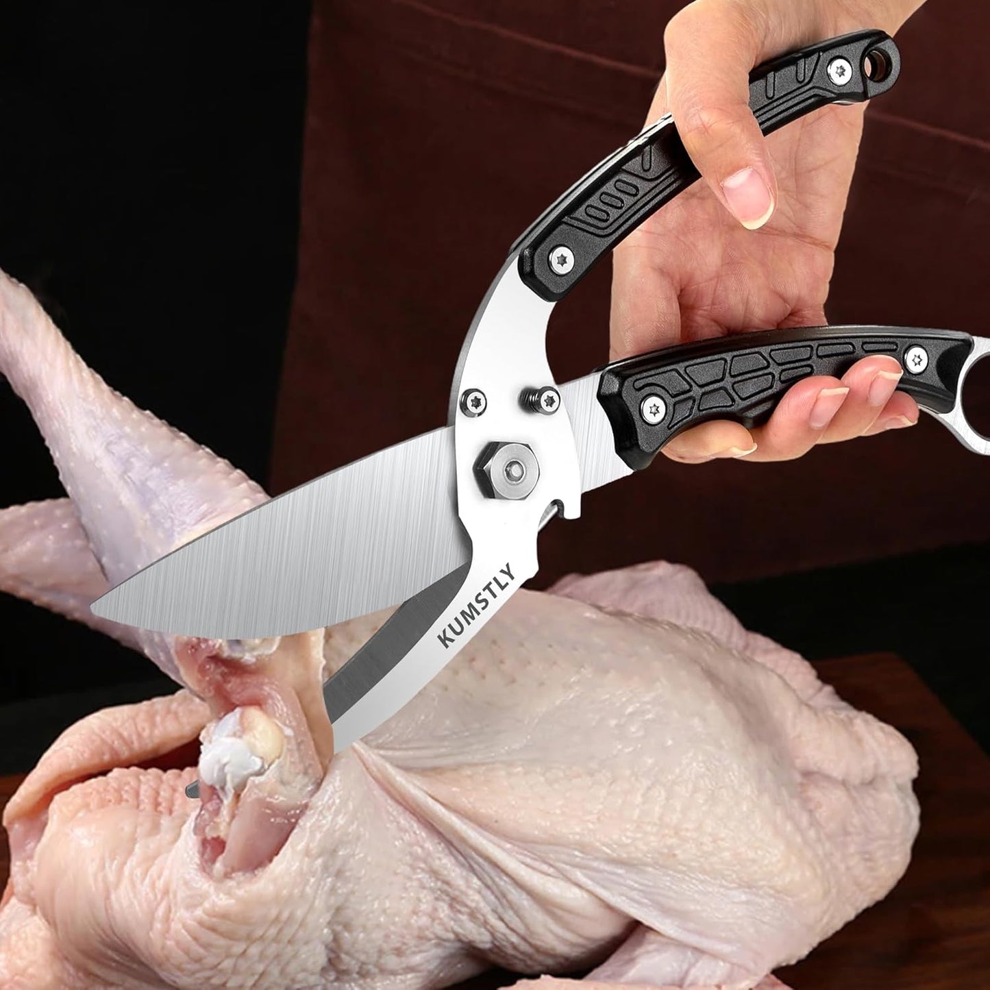 Kitchen Scissors All Purpose Kitchen Shears Heavy Duty for Cutting Chicken, Turkey, Meat, Bones, Vegetables Stainless Steel Spatchcock Shears Multipurpose Food Scissors