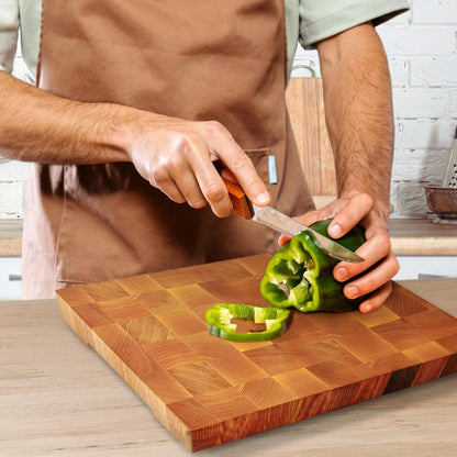 Wooden Cutting Board for Kitchen (16 x 12 In Oak Wood) – Premium Kitchen Chopping Board for Meat Cheese and Vegetables [1.5 in Thick] – Butcher Block Kitchen Essentials for Cooking - End Grain Board