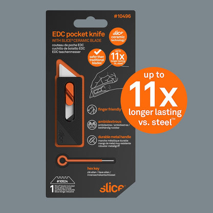Slice Everyday Carry (EDC) Folding Knife | Heavy Duty Utility Knife | Modern Pocket Knife | Safe Ceramic Blade Lasting 11x Longer Than Metal | Compact and Convenient Box Cutter | 1 Pack