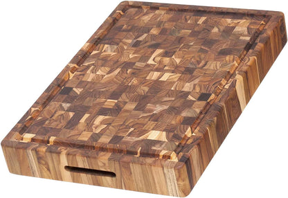 Teakhaus Butcher Block Cutting Board - Large Wooden Cutting Board - Holiday Gift Ideas for Men and Women - Gift-Ready End Grain Wood, Knife Friendly - FSC Certified