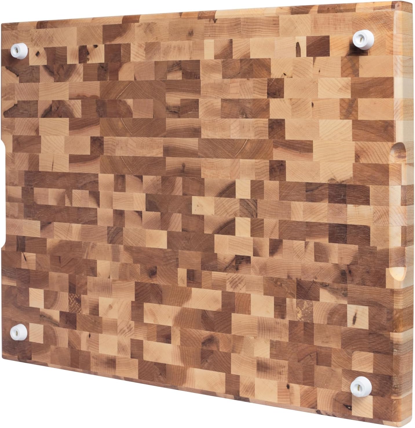 L14186 - Labell Maple End Grain Butcher Block with Groove, 14x18x1.5in