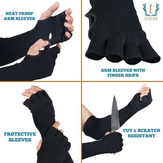 Cut Heat Bite Resistant Arm Sleeves –EN388 Certified Arm Protection Sleeve for Welding, Cooking, Cat & Dog Handling