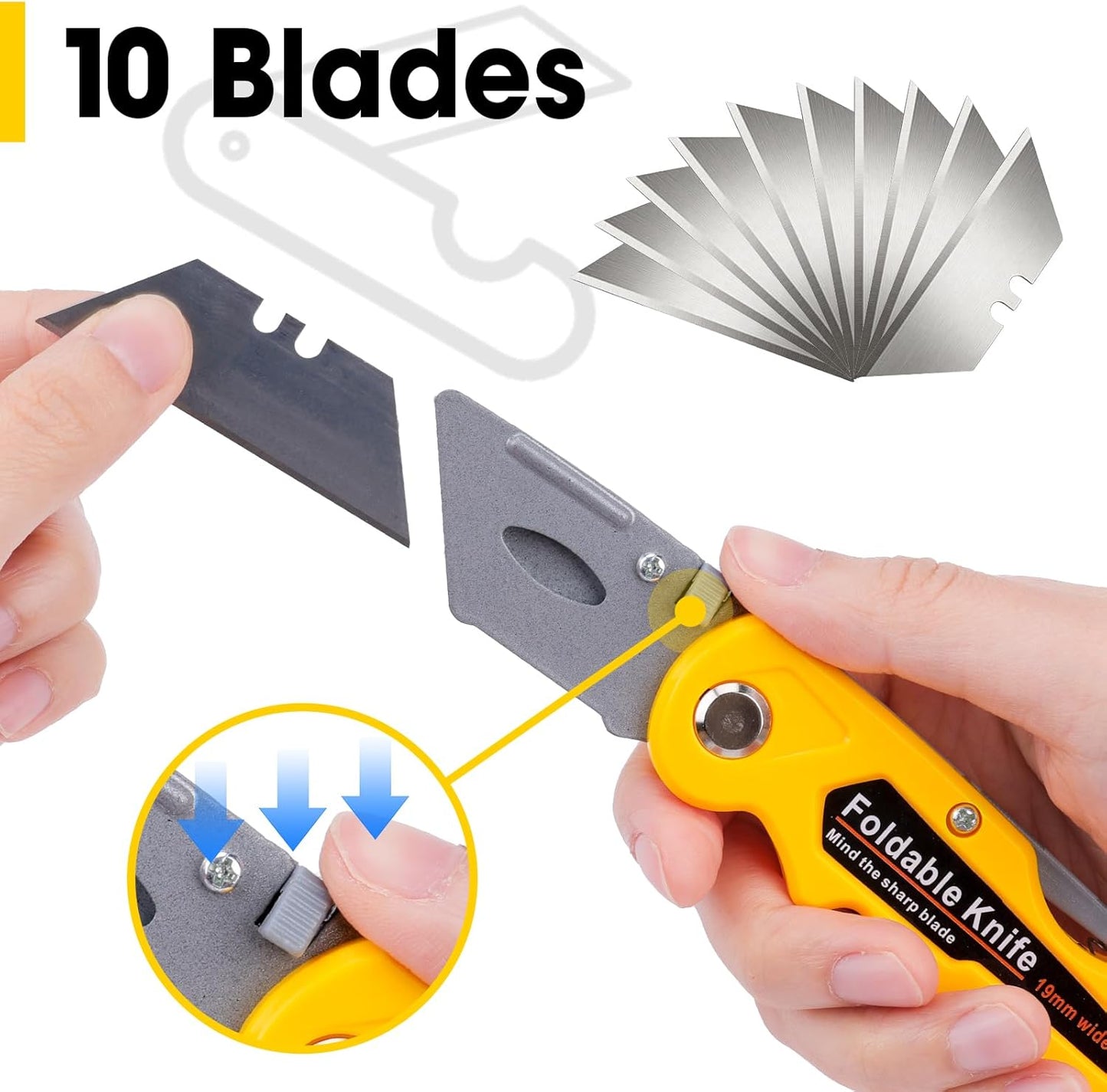 12 Pack Box Cutter, Folding Utility Knife with Extra 20Pcs Blades, Box Cutters with Comfortable Handle, Razor Sharp Blade for Cartons, Cardboard, Boxes and Rope