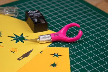 Excel Blades K71 Fingertip Craft Knife – 7-Inch Ergonomic Hobby Knife with Finger Loop – Precision Cutting Tool for Paper, Vinyl, Foam, and Stencils – Includes #11 Blade and Safety Cap – Teal Green