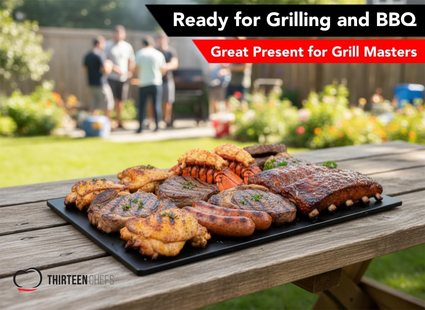 Thirteen Chefs 30x18 Extra Large Cutting Board for Fish, Meat, BBQ - 1/2 Inch Thick Black Plastic, Commercial Grade HDPP Poly with NSF Stamp, 10 pounds