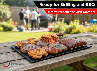 Thirteen Chefs 30x18 Extra Large Cutting Board for Fish, Meat, BBQ - 1/2 Inch Thick Black Plastic, Commercial Grade HDPP Poly with NSF Stamp, 10 pounds
