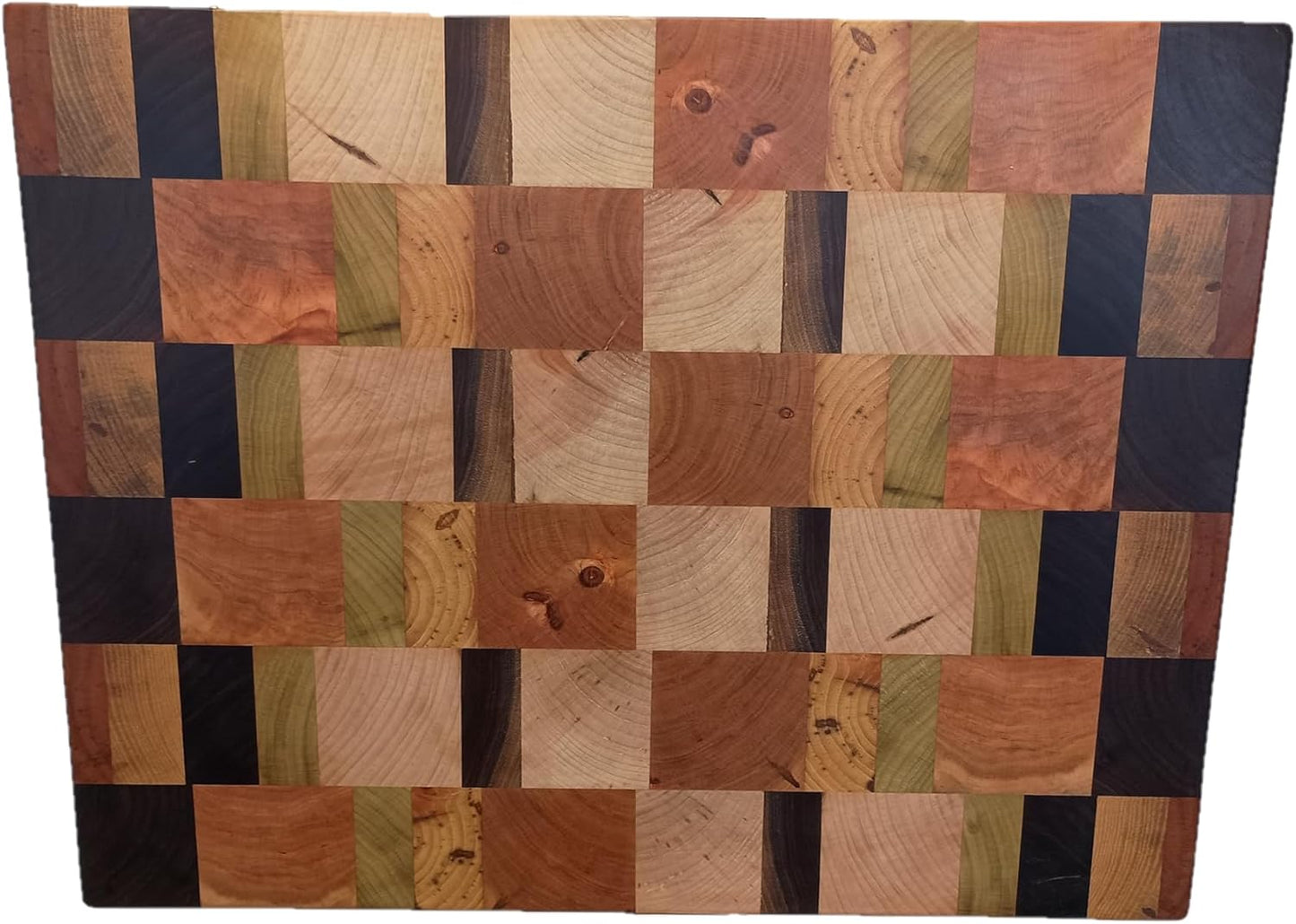Raised Butcher Block Cutting Board -beautiful gorgeous Cherry Beech Poplar Walnut Maple hardwood-2" thick X 13 1/2" wide X 17 1/2" long Chopping Block Butcher Blocks Cutting Board -End Grain hardwood