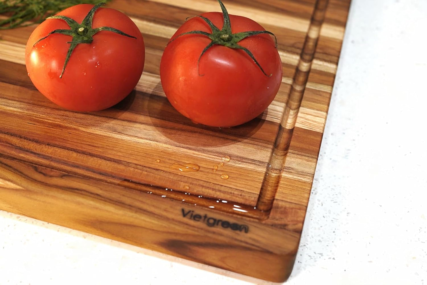 Teak Cutting Board - End Grain Butcher Block, 20 x 14 x 1.5 Inch Large Wood Board with Juice Groove & Side Handles, Extra Thick Carving Board for Meat Prep, BBQ & Charcuterie