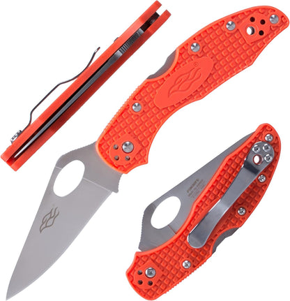 Firebird GANZO F759MS-BL Folding Pocket Knife 440C Stainless Steel Serrated Blade Anti-Slip Handle with Clip Fishing Camping EDC Utility Pocket Knife (Blue)