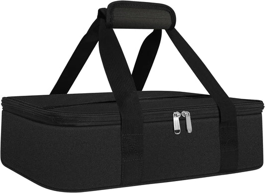 esouler Insulated Casserole Carrier Bag Hot & Cold Food Carrier Bag Lasagna Holder Lunch Bag for Picnics, Parties, Travel, Fits 9 x 13 Inches Casserole Dish-Grey