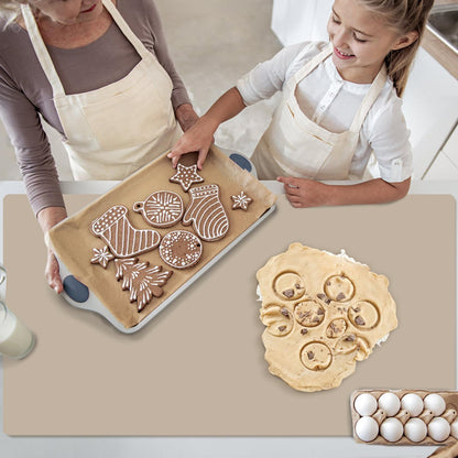 Extra Large Dark Green Countertop Mat - Silicone Table Kitchen Desk Mat - Non-Slip & Heat Resistant - Dinner Placemat Pastry Dough Rolling Mat - Colors A