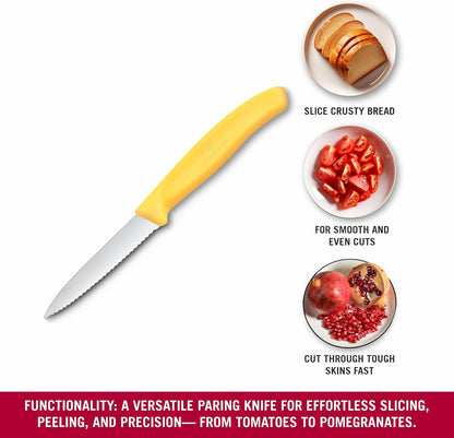 Victorinox Swiss Classic 3 inch Serrated Edge Pointed Tip Paring Knife, Purple
